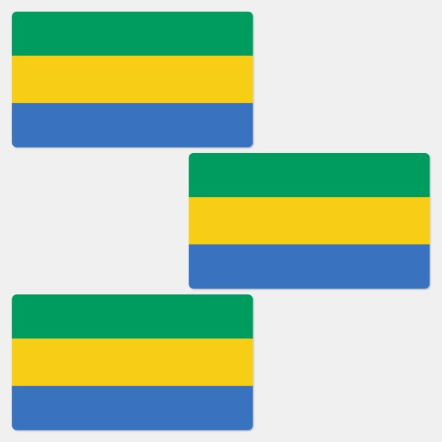 Gabon Flag Labels (Group)