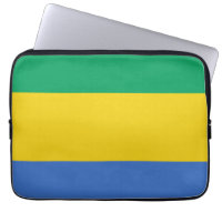 Gabon flag laptop sleeve