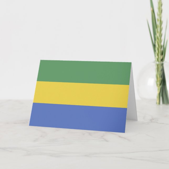 Gabon flag letterpress thank you card (Front)