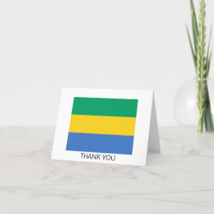 Gabon Flag Letterpress Thank You Card