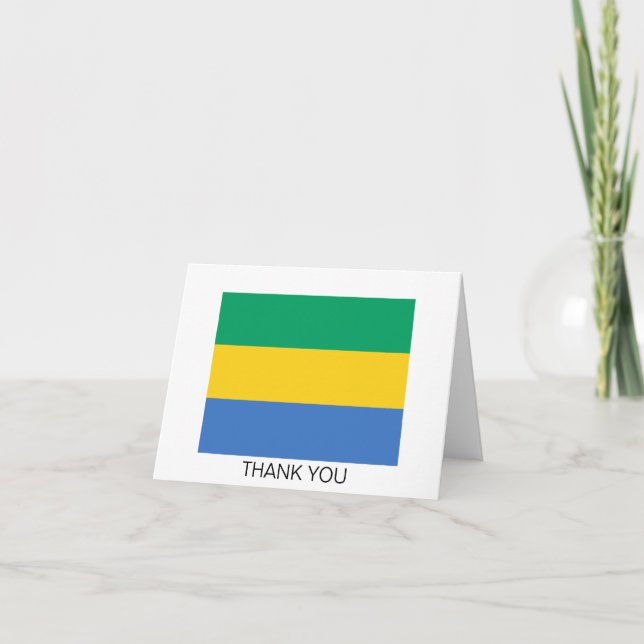 Gabon Flag Letterpress Thank You Card (Front)