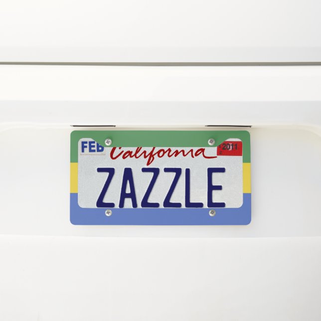 Gabon flag license plate frame (On Car)