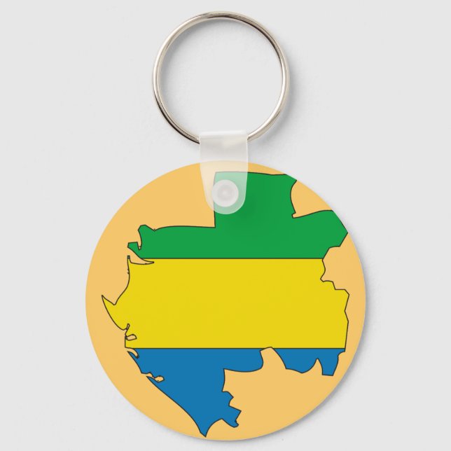 Gabon flag map keychain (Front)