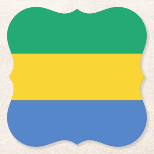 Gabon Flag Paper Coaster