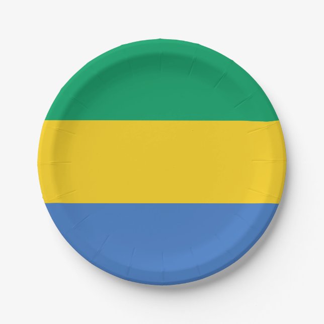 Gabon Flag Paper Plates (Front)