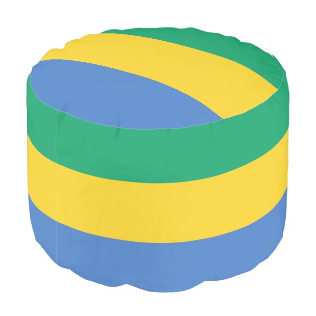 Gabon Flag Pouf (Angled Back)