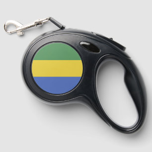 Gabon flag retractable pet leash 