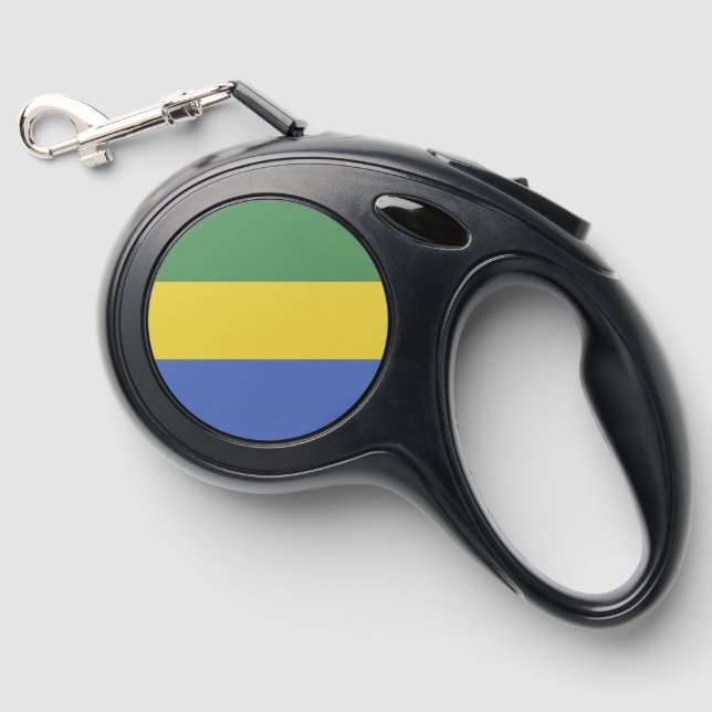 Gabon flag retractable pet leash  (Front)