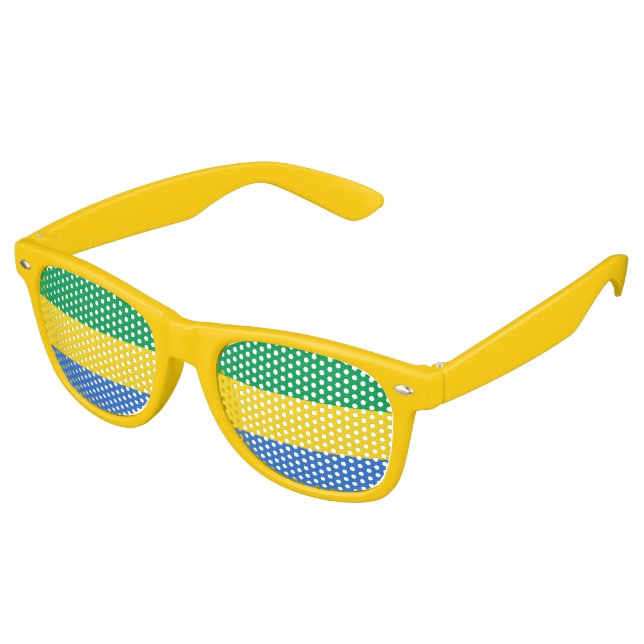 Gabon Flag Retro Sunglasses (Angled)