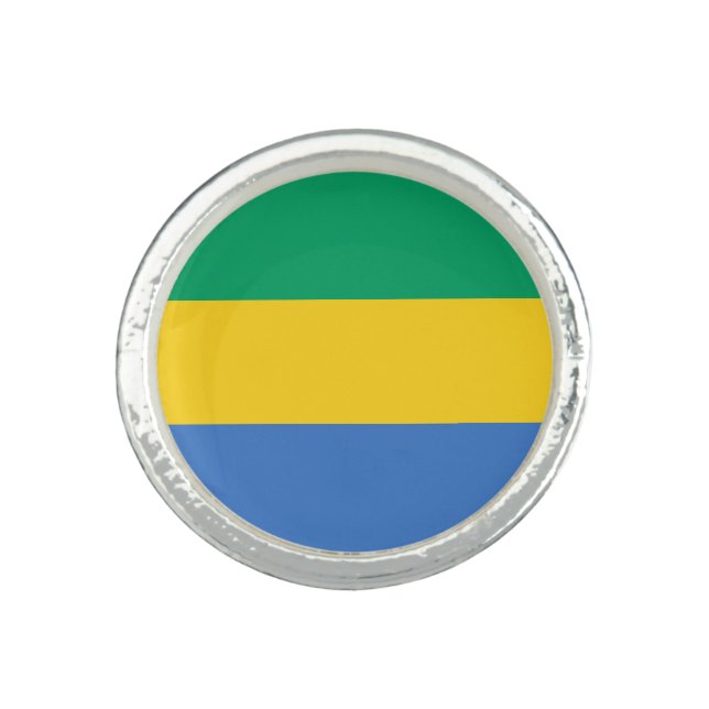 Gabon Flag Ring (Front)
