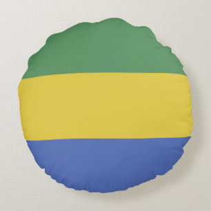 Gabon flag round pillow