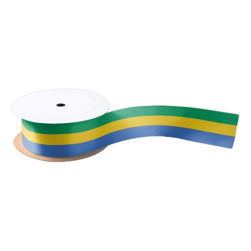 Gabon Flag Satin Ribbon