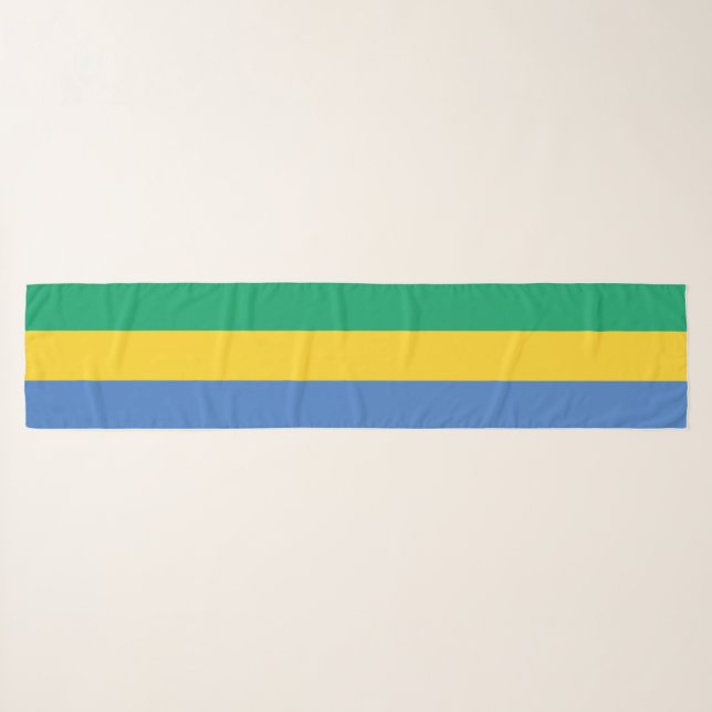 Gabon Flag Scarf (Front (Horizontal))