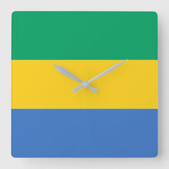 Gabon Flag Square Wall Clock (Front)
