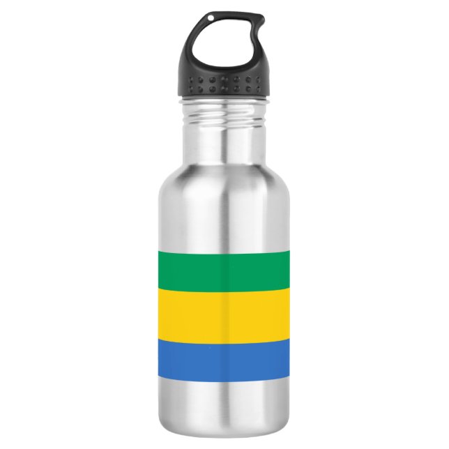 Gabon Flag Stainless Steel Water Bottle (Front)
