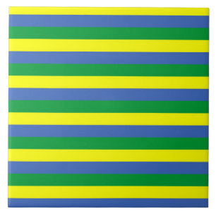 gabon flag stripes country symbol green blue yello ceramic tile