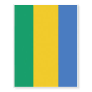 Gabon Flag Temporary Tattoos