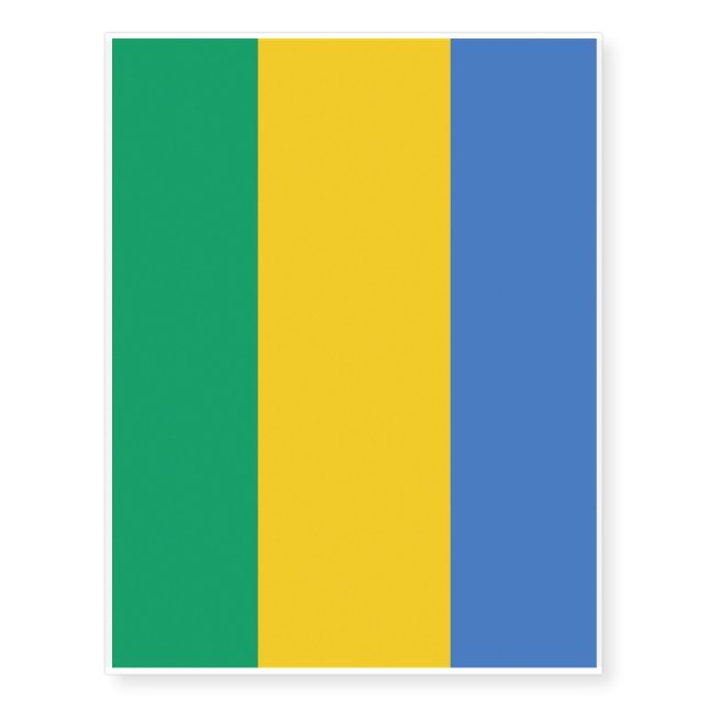 Gabon Flag Temporary Tattoos (Front)