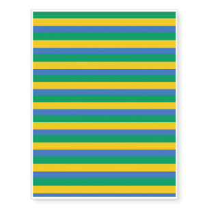 Gabon Flag Temporary Tattoos
