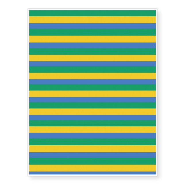 Gabon Flag Temporary Tattoos (Front)