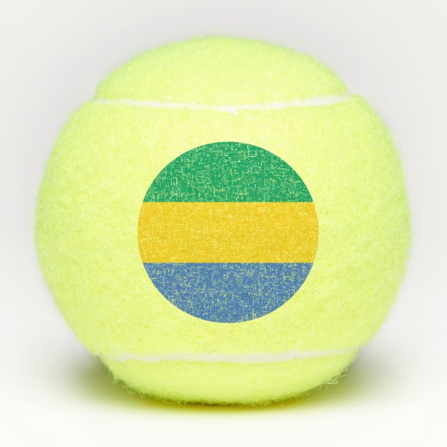 Gabon Flag Tennis Balls (Front)