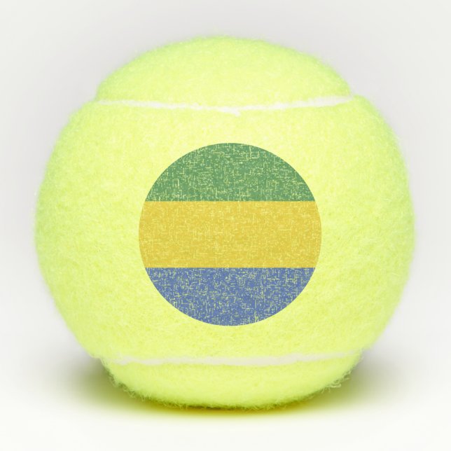 Gabon flag tennis balls (Front)