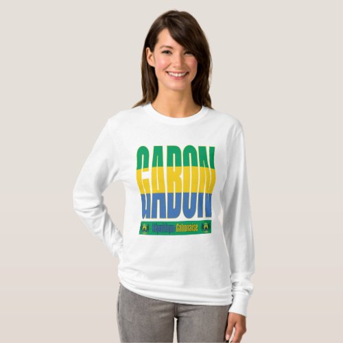 Gabon Flag Text Design T_Shirt