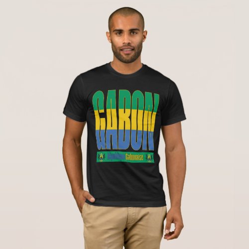 Gabon Flag Text Design T_Shirt