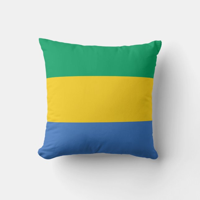 Gabon Flag Throw Pillow (Front)