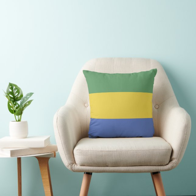 Gabon flag throw pillow (Chair)