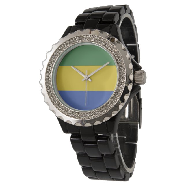Gabon flag watch (Angled)