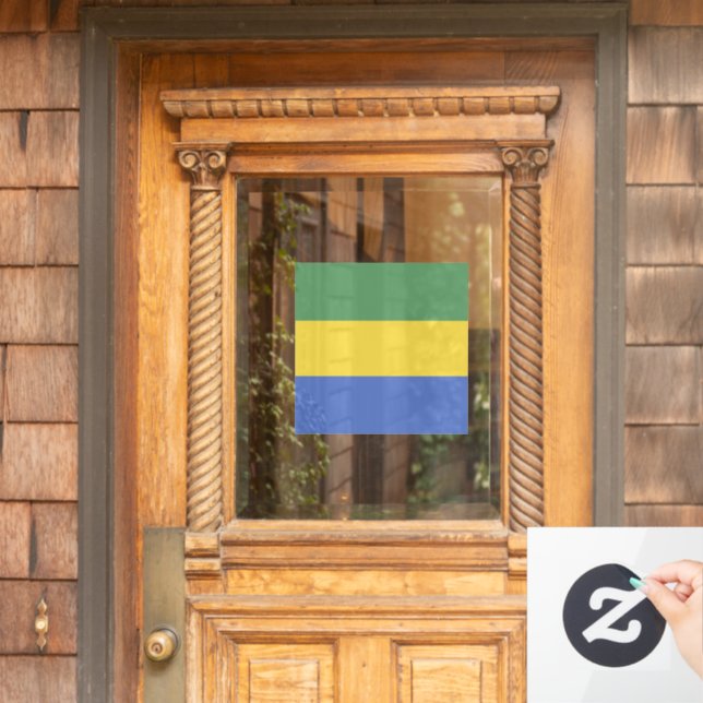 Gabon flag window cling (Home Door)