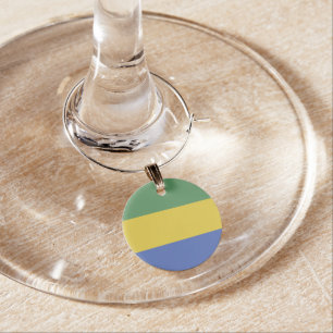 Gabon flag wine charm