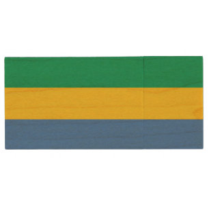 Gabon Flag Wood Flash Drive
