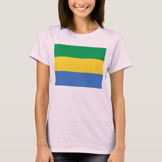 Gabon Flag x Map T-Shirt (Front)