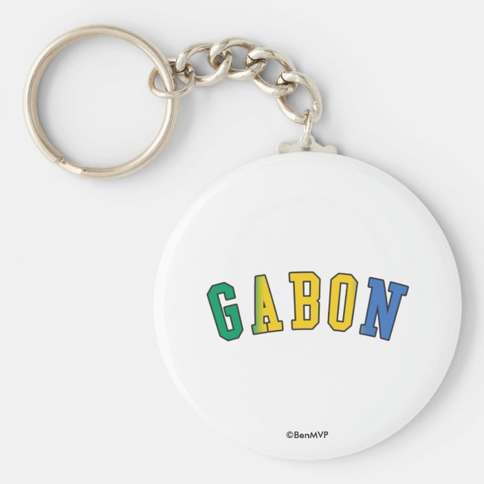 Gabon in National Flag Colors Key Chain