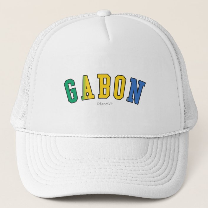 Gabon in National Flag Colors Mesh Hat