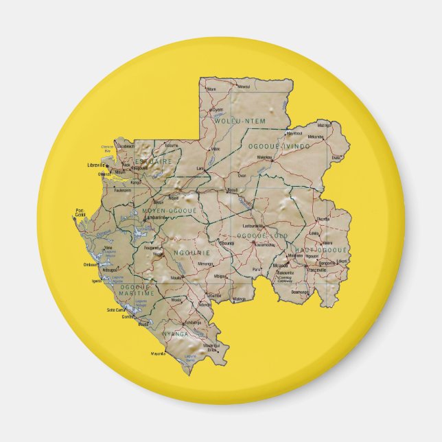 Gabon Map Magnet (Front)