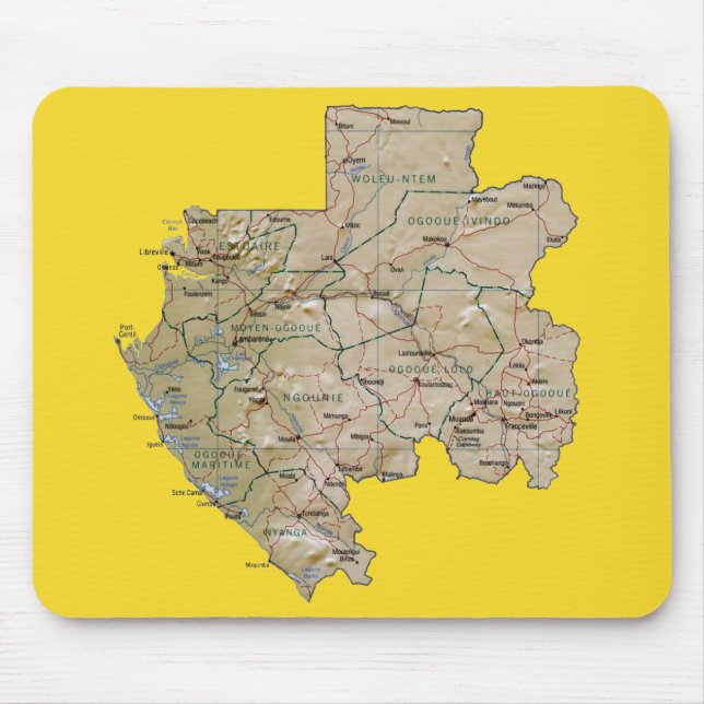 Gabon Map Mousepad (Front)