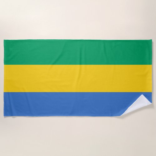 Gabon National Flag Team Support Beach Towel