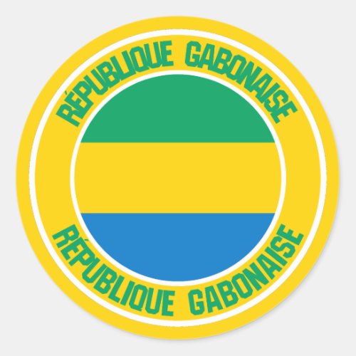 Gabon Round Emblem Classic Round Sticker