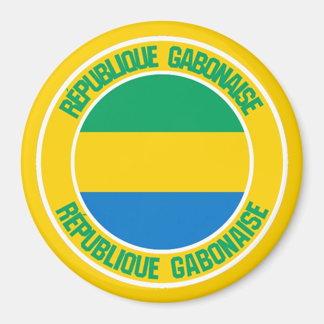 Gabon Round Emblem Magnet (Front)
