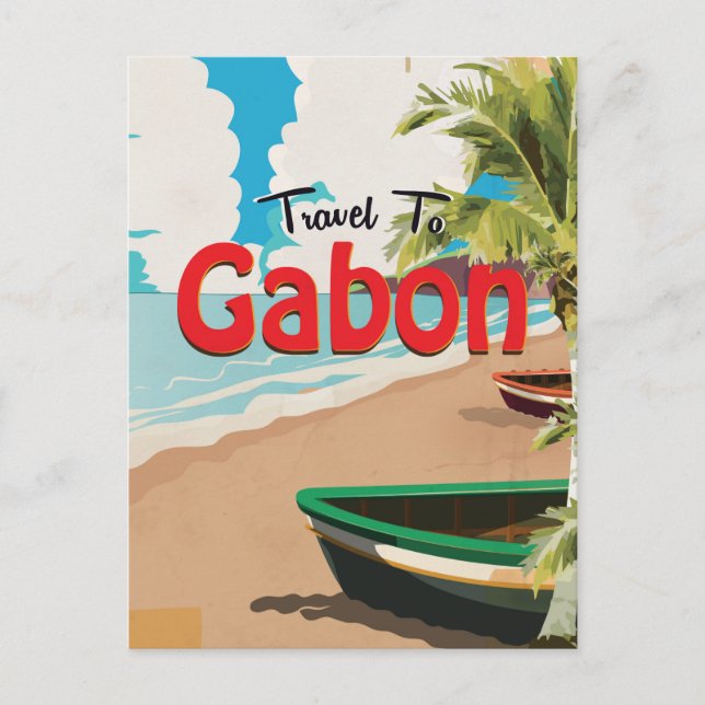 Gabon vintage travel poster postcard (Front)