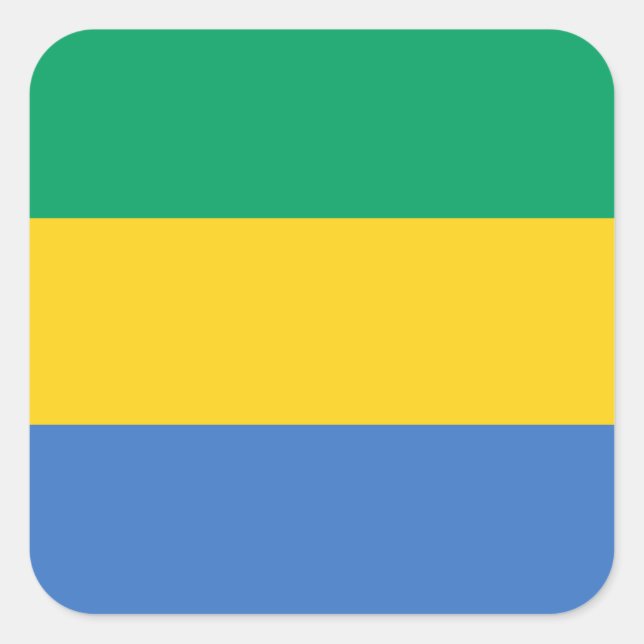 Gabonese Flag, Flag of Gabon Square Sticker (Front)