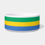 Gabonese Flag (Gabon) Bowl<br><div class="desc">This design features the national flag of Gabon, which is a country on the west coast of Central Africa. Gabon is located on the equator. Gabon is bordered by Equatorial Guinea to the northwest; Cameroon to the north; the Republic of the Congo on the east and south; and the Gulf...</div>
