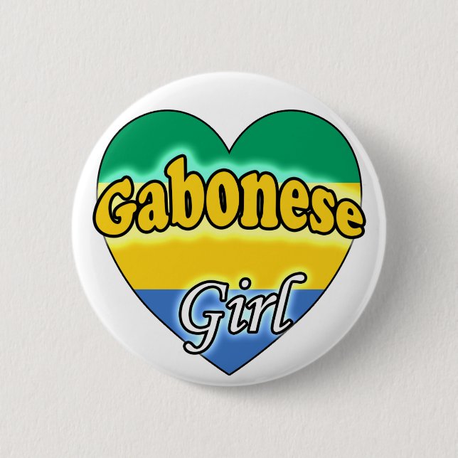 Gabonese Girl Pinback Button (Front)