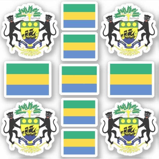 Gabonese national symbols /Coat of arms and flag Sticker (Front)