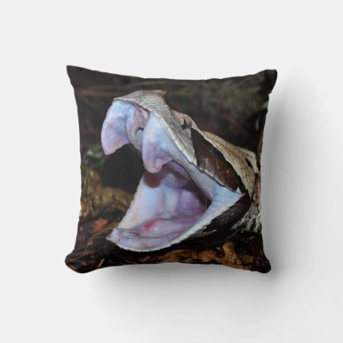 Gaboon viper throw pillow