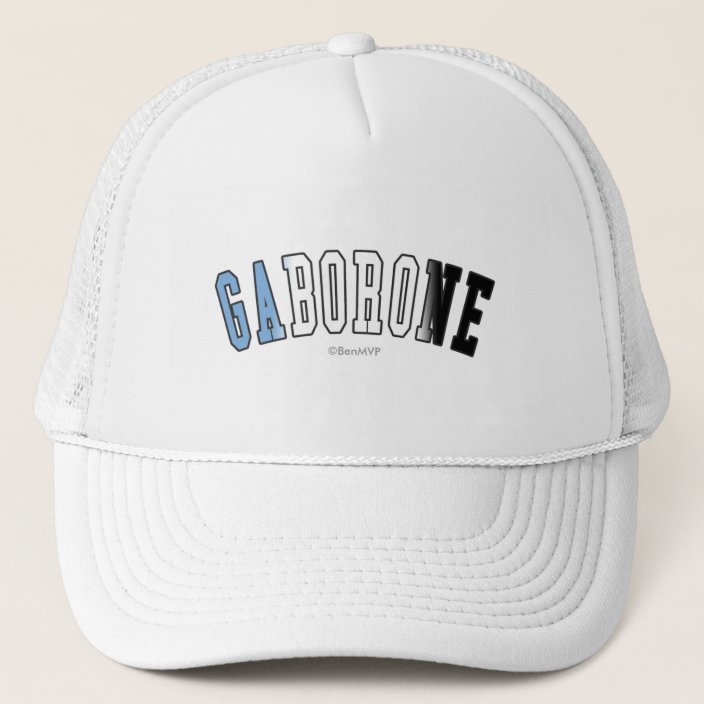 Gaborone in Botswana National Flag Colors Mesh Hat