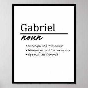 Gabriel, Boy Personalized Name Definition Poster